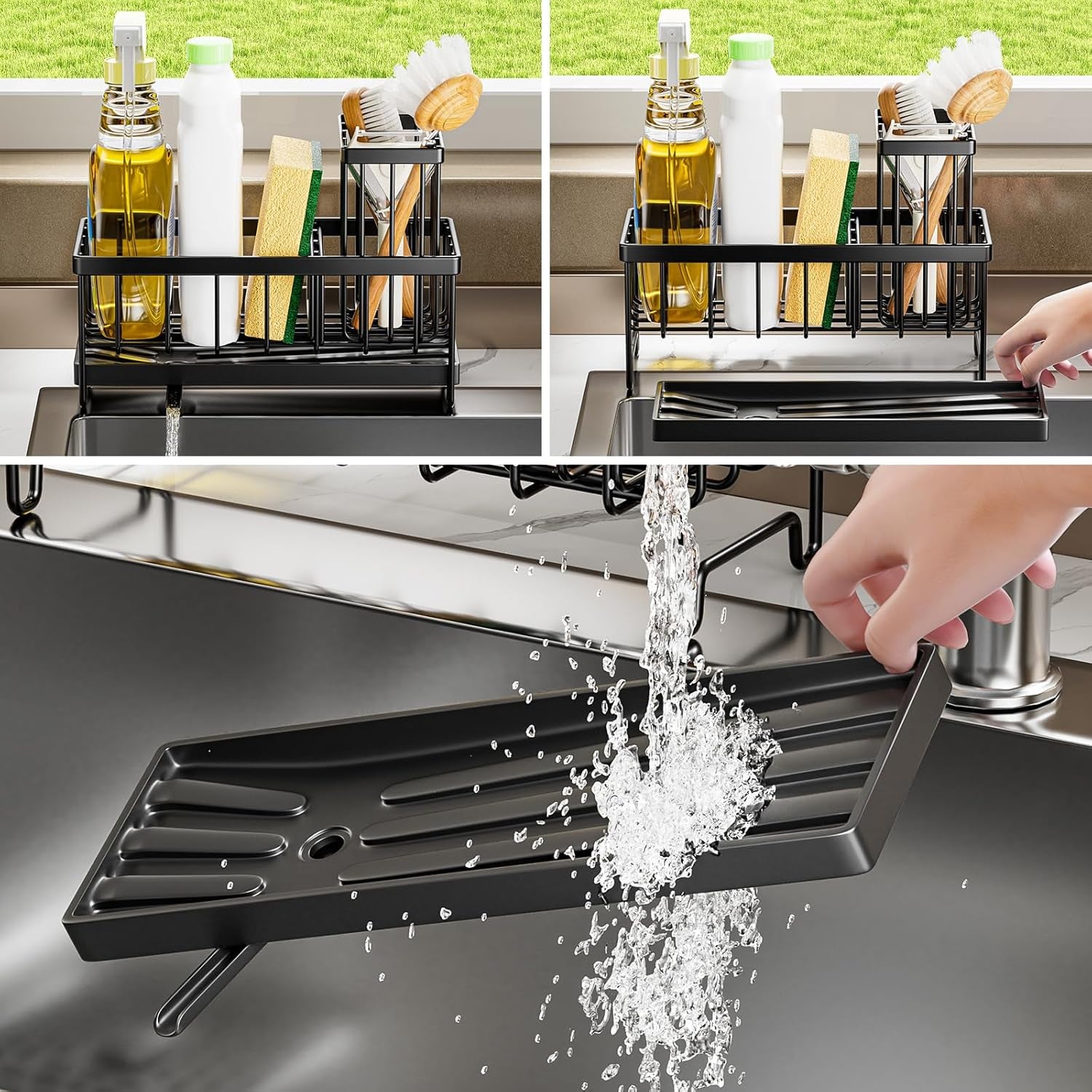 Sponge Holder for Kitchen Sink - Sink Organizer and Caddy for Home and Kitchen Storage Organization