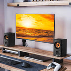 Active Bookshelf Speakers, 50W BT Home Speakers, 3’’ Woofer, 1’’ Silk Dome Tweeter PC Speakers, RCA Speakers for Desktop/Turntable/Tv, Bass & Treble Adjustable, Headphone Port for Gaming