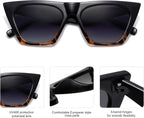 Trendy Square Cateye Polarized Sunglasses Womens Big Frame Shades SJ2115