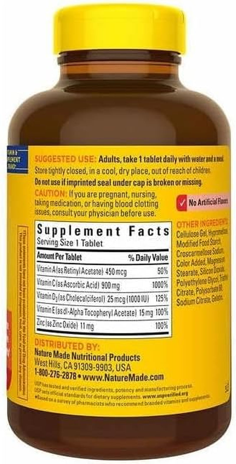 Nature Made Super C with (Vitamin D3 and Zinc), 200 Tablets,One per Day Tablet+ Better Guide Vitamins Supplements Book Printed