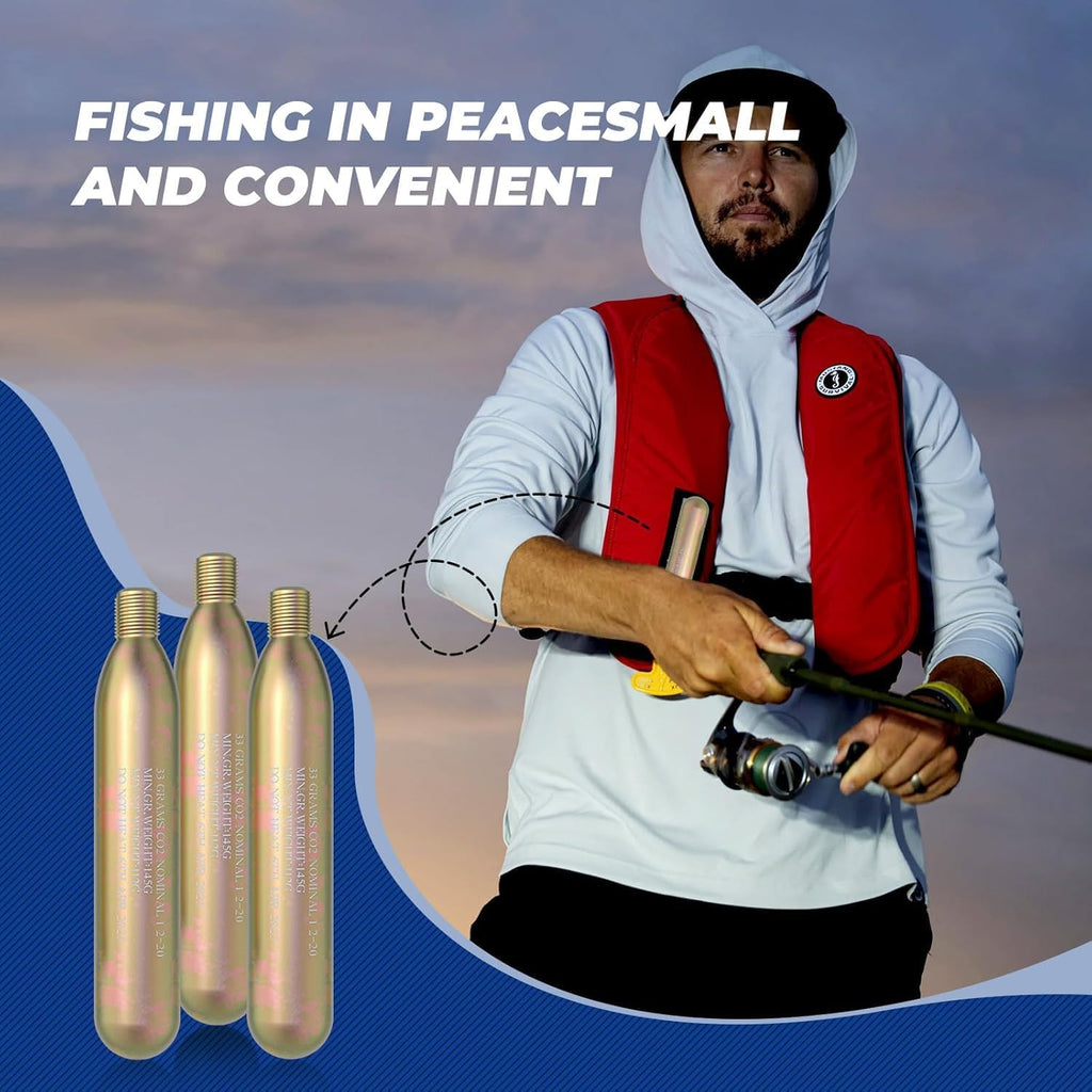 33G Co2 Cartridge Cylinder for Life Vest, Accessory for C02 PFD Rearming Kit, for Auto/Manual Inflating Life Jacket, for Adult, Used for Fishing, Surfing, Sea/Ocean Activities