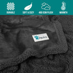 Dog Blanket for Small Medium Dogs Cats Puppies Kittens, Soft Sherpa Fleece Pet Blanket Throw, Reversible Plush Couch Cover Protector Crate Carrier Chair Machine Washable, 40X29, Solid Dark Gray