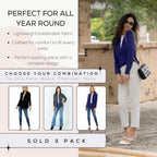 Long Sleeve Womens Cardigan, Thin Lightweight Rayon Sweater Light Cardigans for Women - 3 Pack