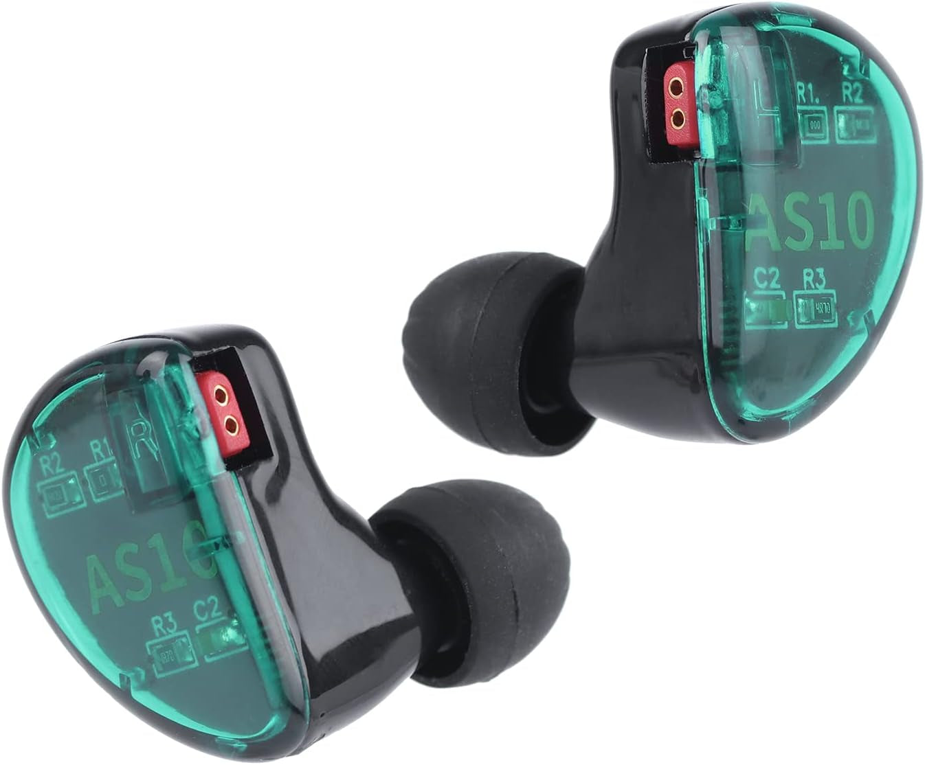 KZ AS10 5BA Hifi Stereo In-Ear Monitor Hifi Wired Earbuds Earphones | with 0.75Mm 2 Pin Cable, Five Balanced Armature Drivers, Noise Cancelling, W/O Mic, Cyan