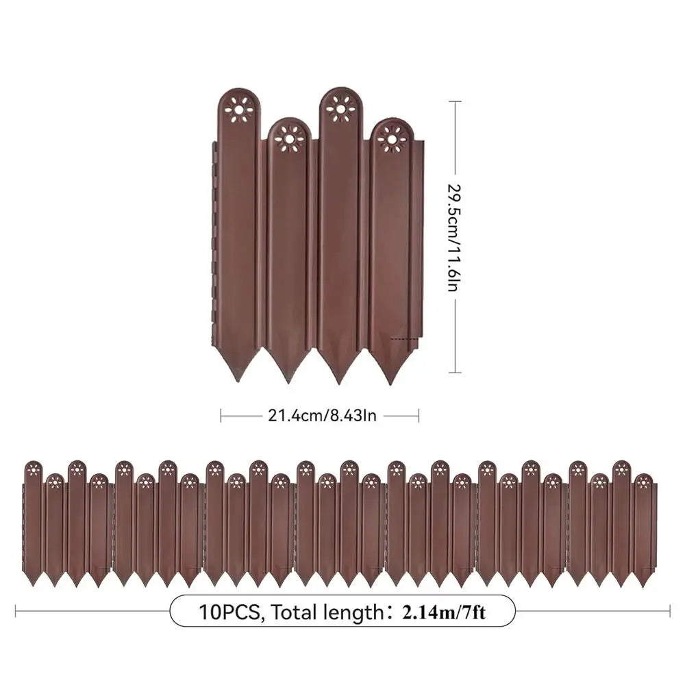 Garden Edging Border 10 Pack Flower Bed Edging Borders Decorative Garden Fencing Interlocking Animal Barrier Vegetable Palisade