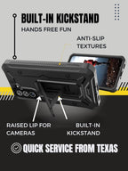 Vanguard Compatible with Samsung Galaxy S21 Case, Military Grade Full-Body Rugged with Built-In Kickstand [Screenless Version] (Black)