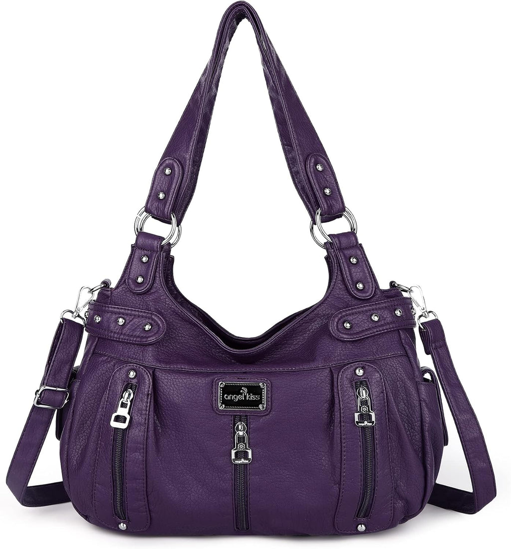 Large Purses and Handbags for Women Washed Faux Leather Crossbody Hobo Satchel Shoulder Handbag Tote Purse