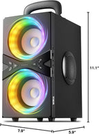 Party Bluetooth Speaker:80W Peak Large Stereo Sound for Outdoor,Deep Bass,Tws,Loud with Lights,Portabe Wireless Big Speakers with Long Playtime,House,Projector,Movie