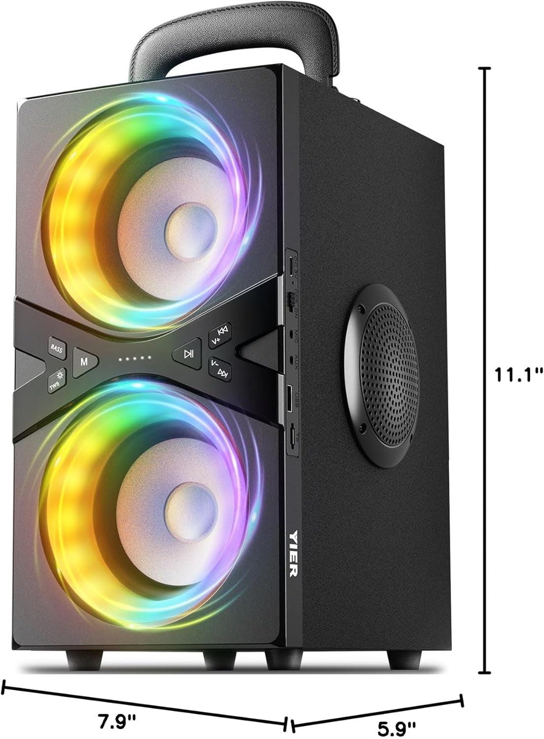 Party Bluetooth Speaker:80W Peak Large Stereo Sound for Outdoor,Deep Bass,Tws,Loud with Lights,Portabe Wireless Big Speakers with Long Playtime,House,Projector,Movie
