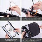 Wig Bags Storage with Hanger- 3PCS Hair Extensions Storage Bag Hair Hangers for Extensions Hairpieces Storage Holder (Black)