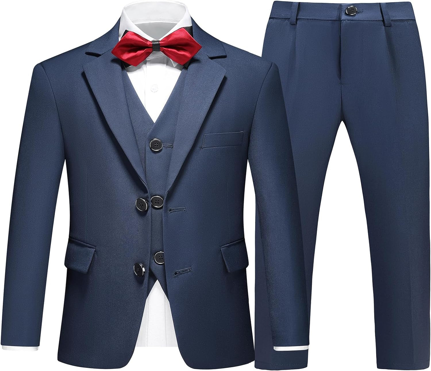 Boys Suits 3 Piece Slim Fit for Kids Size 10 Navy Blue Prom Wedding Dresswear Formal Set Tuxedo Blazer Jacket Vest Pant