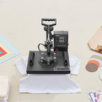 Heat Press, 12X10In Heat Press Machine, Clamshell Sublimation Transfer Printer Fast Heat-Up, Digital Precise Temperature Control, Vinyl Heat Press for T-Shirts Bags Garments Mats Puzzles, 650W