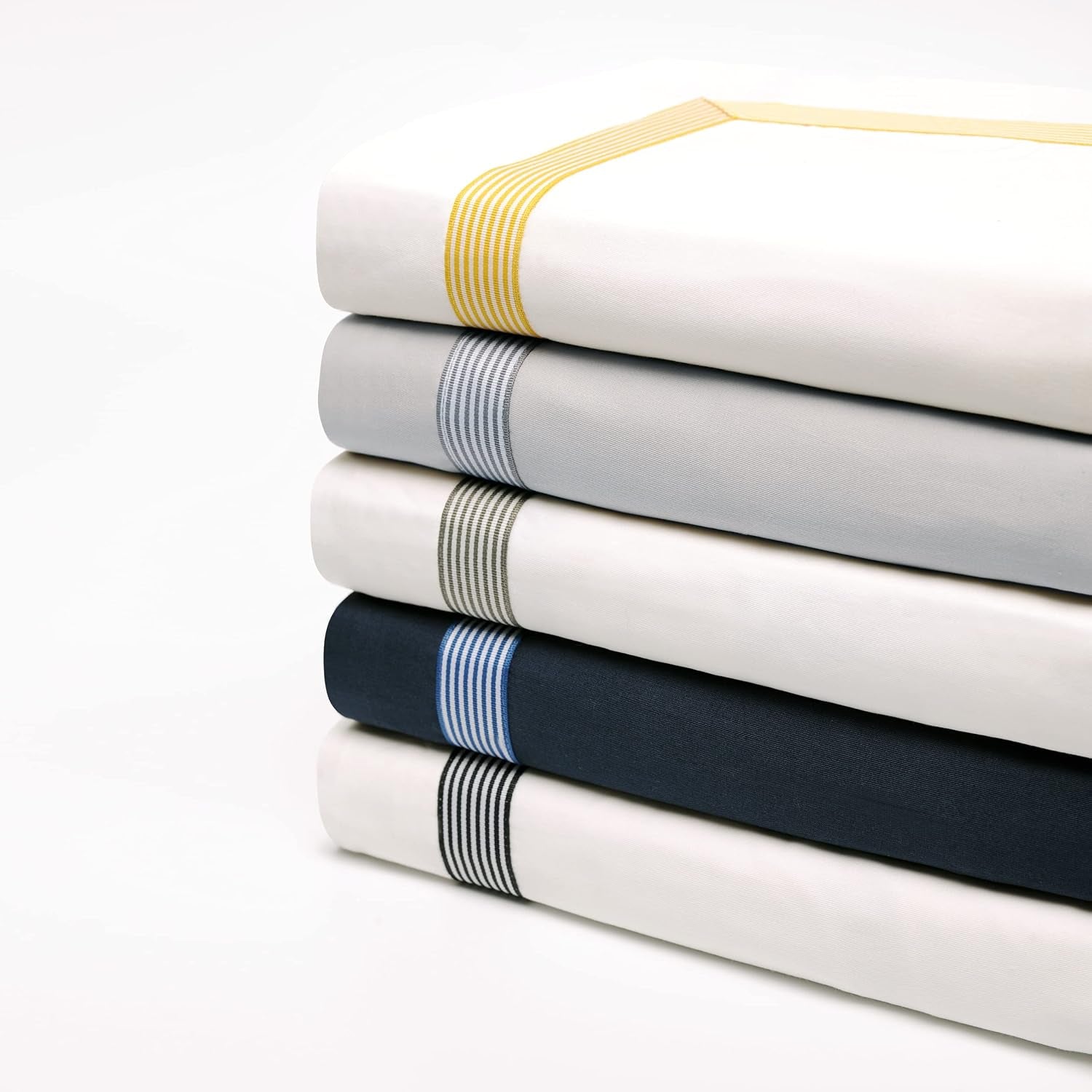 Miller Cotton 300 TC Duvet Cover Set, Soft Comforter Covers, Bedroom Essentials, Coastal Striped, Includes 1 Duvet Cover with Button Closure, 2 Pillow Shams, Full/Queen, Navy Blue - Navy Blue