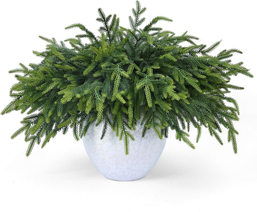 36 Pcs Christmas Greenery Pines Branch Pine Branches Artificial Green Pine Stem - Real Touch for Vase DIY Crafts Flower Arrangement Home Indoor Christmas Decor(18 Inch)