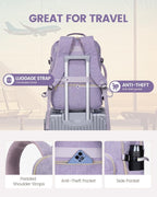 40L Travel Backpack Flight Approved Carry on Backpack,3 Packing Cubes,Waterproof Personal Item Travel Bag,Tsa Carry on Luggage Suitcase Travel Essentials,Gifts for Women & Men,Fits 17" Laptop