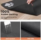 Pet Feeding Mat-Absorbent Pet Placemat for Food and Water Bowl, with Waterproof Rubber Backing, Quick Dry Water Dispenser Mat for Dog and Cat (24"X16", Navy Blue)