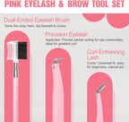 Eyebrow Kit, 17 in 1 Tweezers for Women Facial Hair, Hair Scissors with Comb, Eyebrow Trimmer, Brow Brushes, Hair Tools Travel Bag, Professional Grooming Tweezer Set