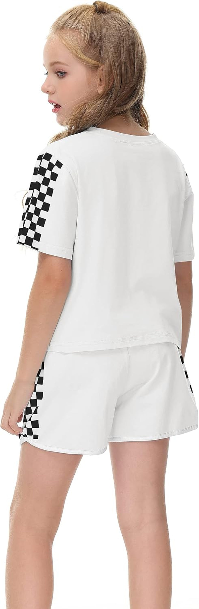 Kids Summer Sport T-Shirt and Shorts Set Plaid Print Clothing Sets Tracksuit