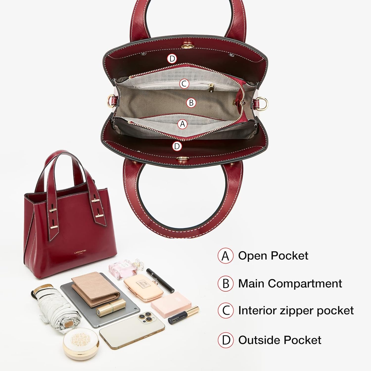 Women Crossbody Handbags Genuine Leather Satchel Handbags for Women Top-Handle Shoulder Tote Purses