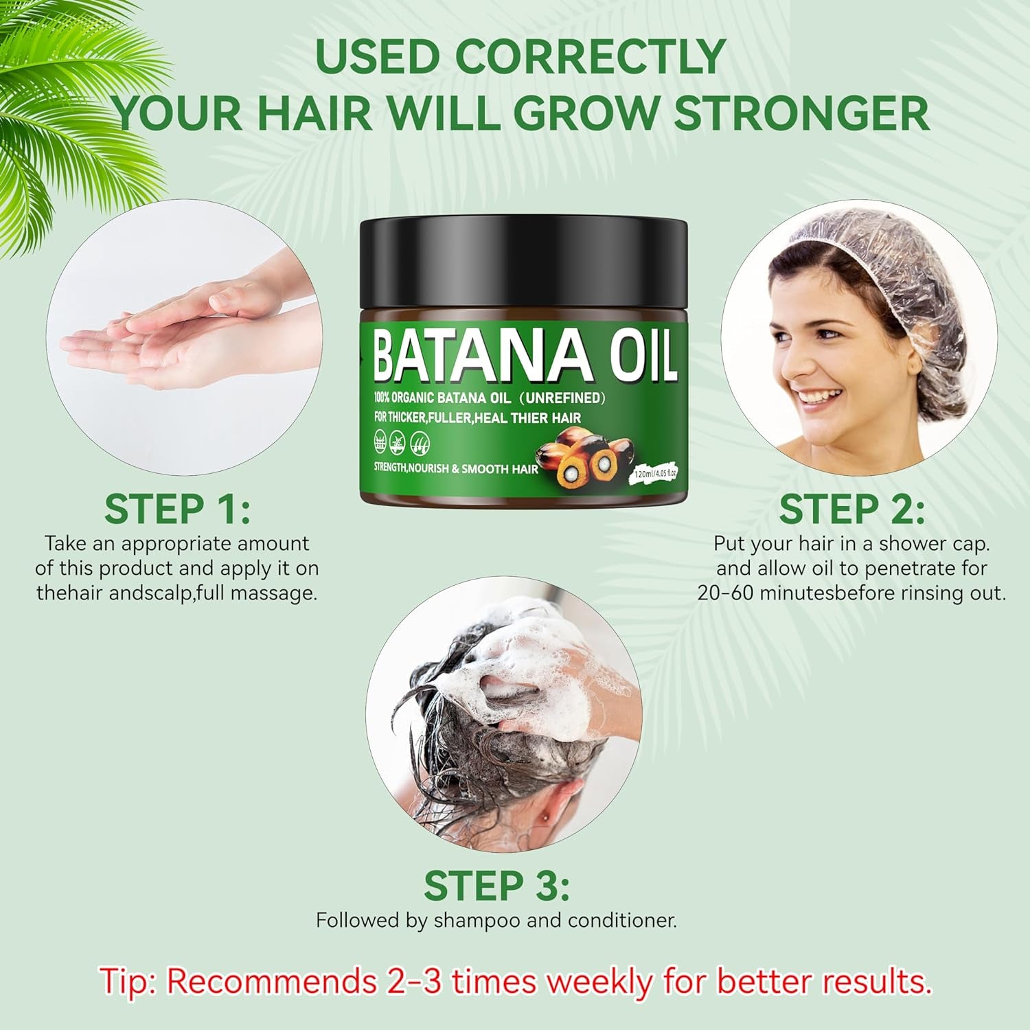 Raw Batana Oil for Hair Growth 100% Natural Raw and Pure Unrefined Batana Oil Dr. Sebi Organic Hair Oil,Prevent Hair Loss,Restores Damaged Hair and Scalp,Moisturize Scalp 4.05 OZ