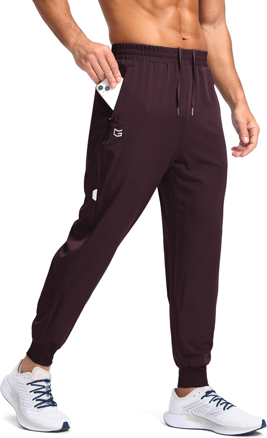 Men'S Joggers with Zipper Pockets Lightweight Athletic Workout Pants Quick Dry Sweatpants for Men Running Hiking