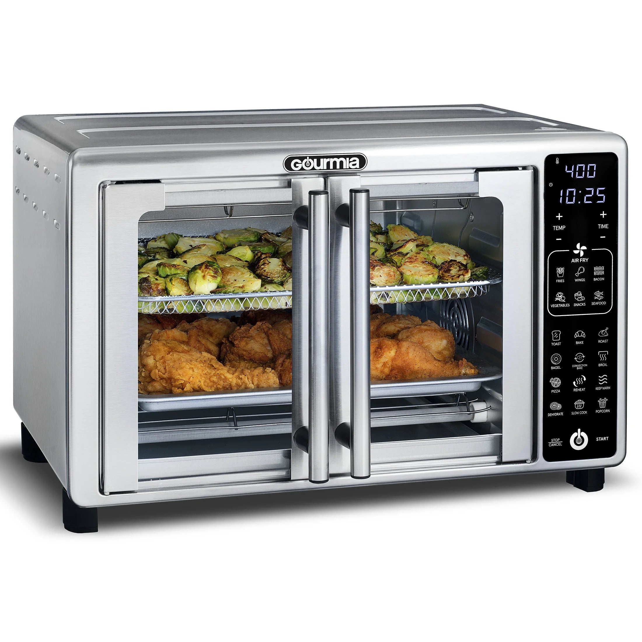 New  1700W 6-Slice Digital Toaster Oven Air Fryer with 19 One-Touch Presets, Stainless Steel