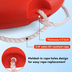 Life Ring 23"/28" Boat Safety Throw Buoy with Reflective Tape & Grab Lines - Orange Life Rings for Boats,Includes Water Floating Saving Rope