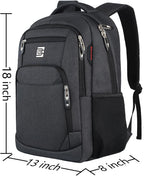 Laptop Backpack,Business Travel anti Theft Slim College Backpack | Water Resistant Durable Computer Bag Gift for Women & Men Fits 15.6 Inch Laptop and Notebook - Black