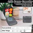 Lunch Box Insulated Soft Bag Mini Cooler Back to School Thermal Meal Tote Kit with Buckle and Mesh Side Pocket for Girls, Boys, Blackwithletter