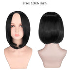 Straight Short Bob Wig - Black Women'S 13Inch U Shape Wig with Breathable Human Hair