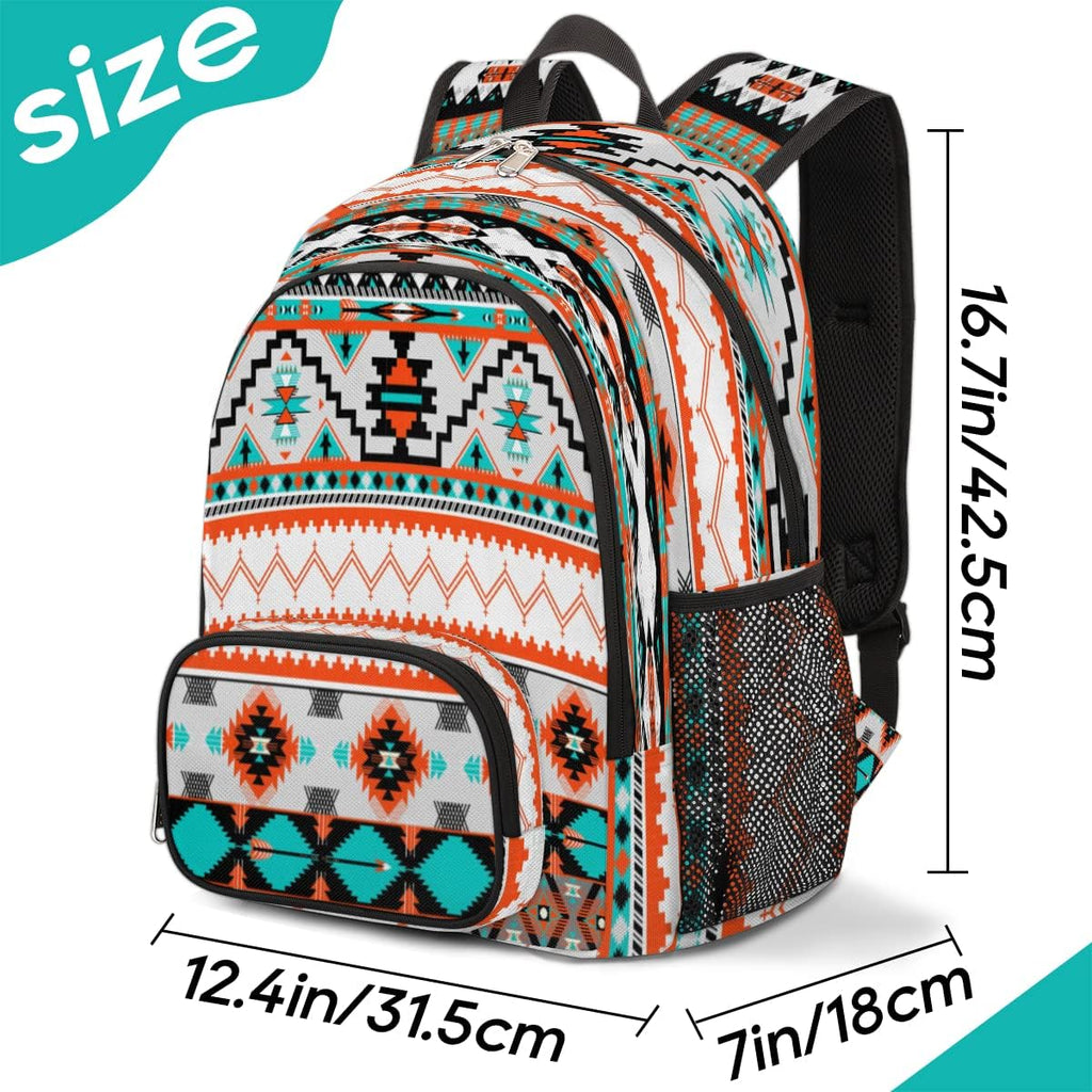 Aztec Print School Backpacks for Girls Boys Teens Students - Stylish College Schoolbag Book Bag - Water Resistant Travel Backpacks for Women Men