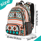 Aztec Print School Backpacks for Girls Boys Teens Students - Stylish College Schoolbag Book Bag - Water Resistant Travel Backpacks for Women Men