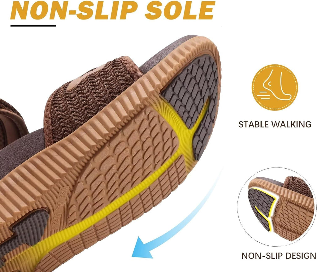 Womens Orthopedic Walking Sandals Ladies Recovery Sport Thick Athletic Cushion Outdoor Hiking Water Sandles Adjustable Strap Sandals with Comfortable Plantar Fasciitis Arch Support