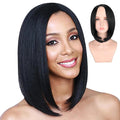 Straight Short Bob Wig - Black Women'S 13Inch U Shape Wig with Breathable Human Hair