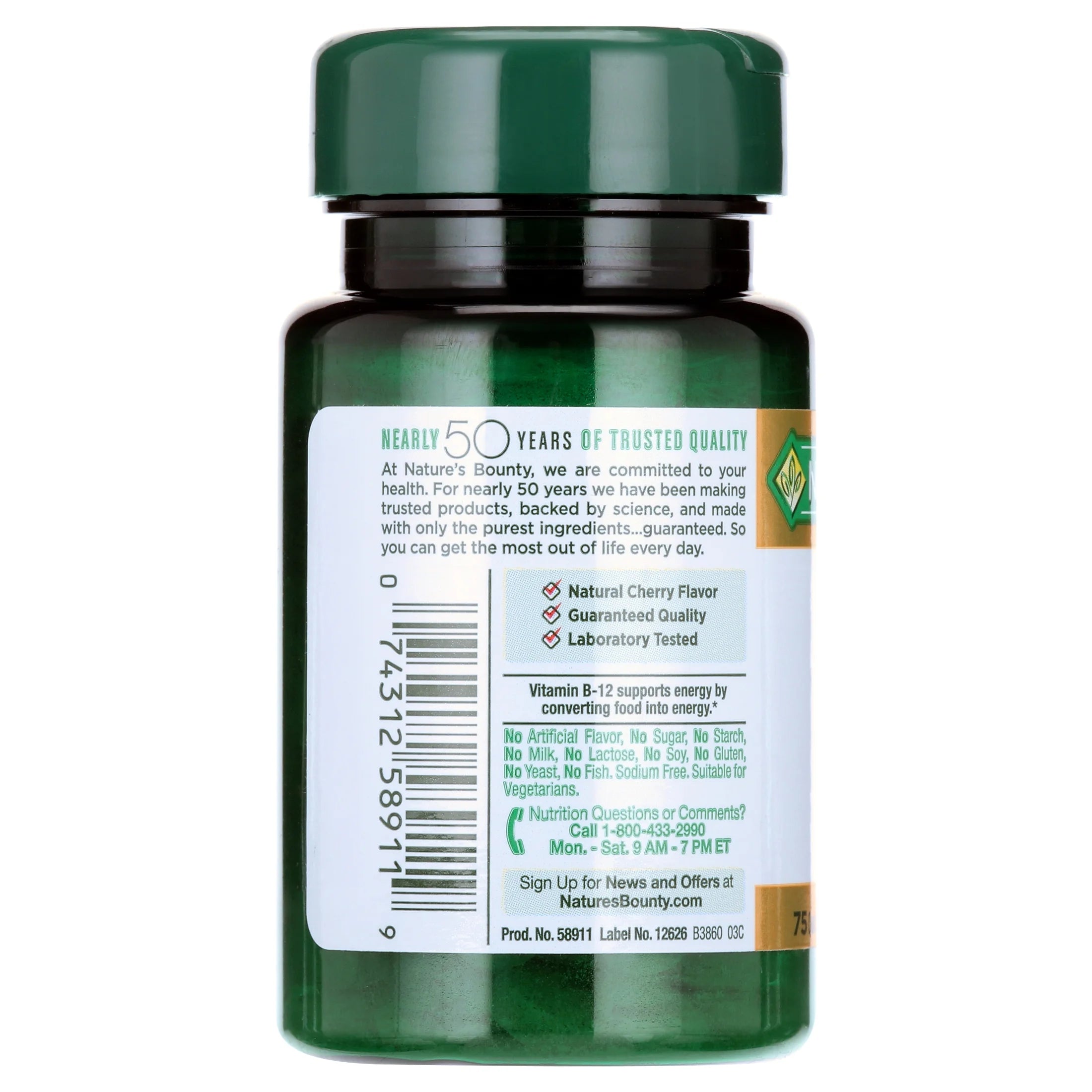 Nature’S Bounty Vitamin B12 Quick Dissolve Tablets, 2500 Mcg, 75 Count