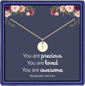 Disc Initial Necklaces for Girls Jewelry - Birthday Gifts for Girls | 14K Gold Plated/14K Rose Gold Plated/S925 Sterling Silver Disc Initial Necklaces for Girls, Jewelry for Kids Birthday Gifts