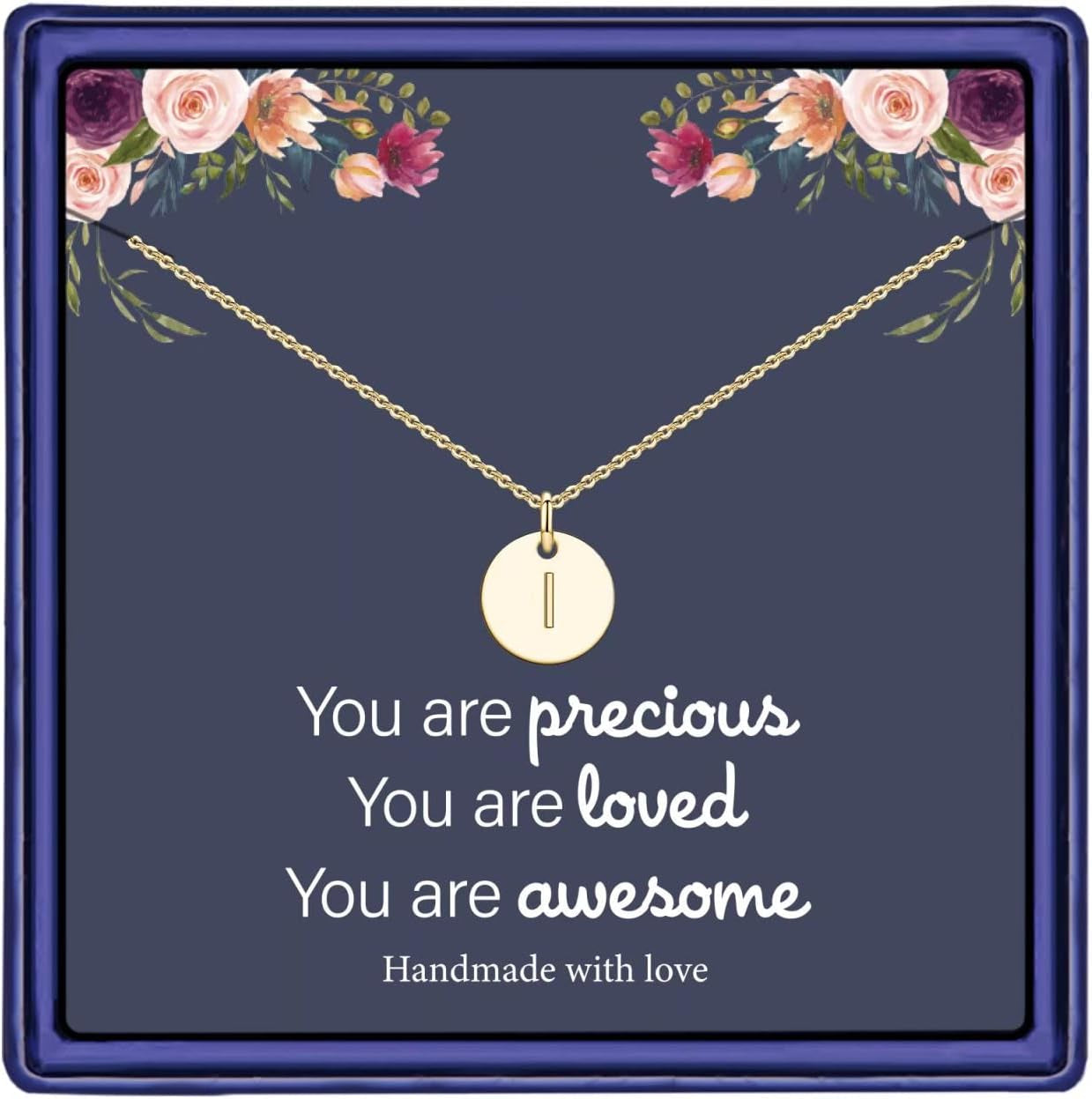Disc Initial Necklaces for Girls Jewelry - Birthday Gifts for Girls | 14K Gold Plated/14K Rose Gold Plated/S925 Sterling Silver Disc Initial Necklaces for Girls, Jewelry for Kids Birthday Gifts