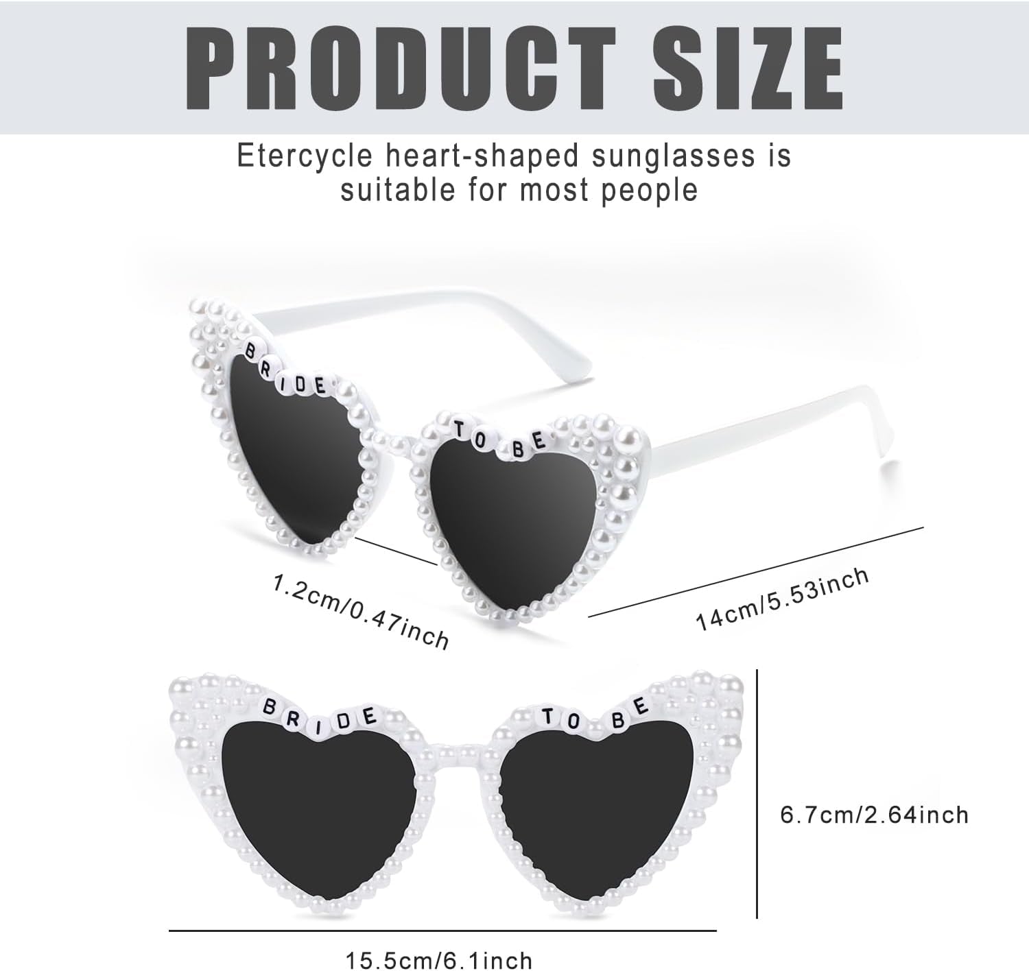 Heart Sunglasses, Bride to Be Gifts Bachelorette Party Bride Sunglasses, Cute Glasses for Women Bachelorette Party