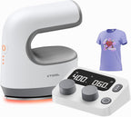 Mini Heat Press Machine with Wireless Control Pod- Ultra Light Portable Small Heat Press Machine for T-Shirts Shoes Hats, 4 Custom Presets & Fast Heating Mini Iron for Crafting Heating Transfer