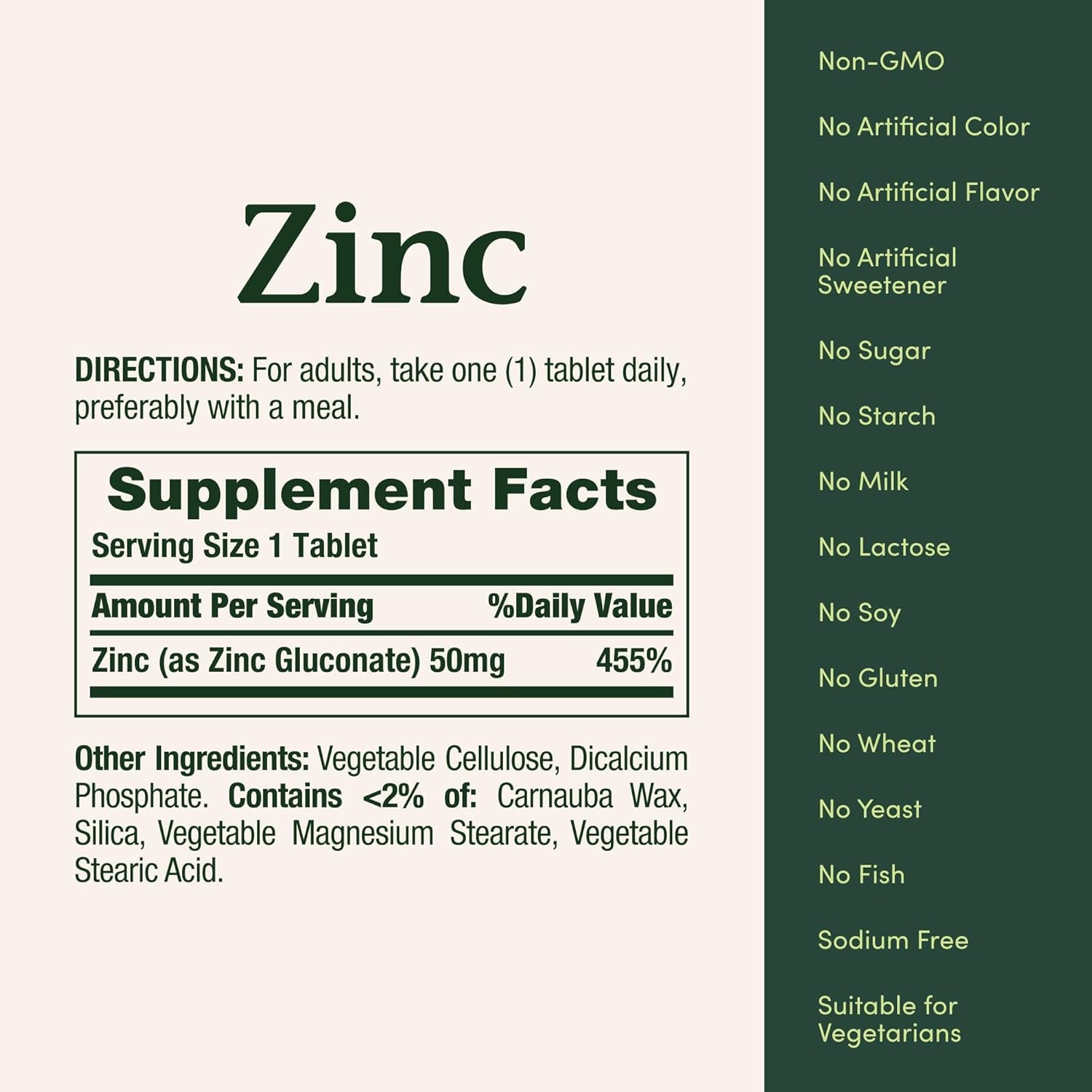 Nature’S Bounty Zinc 50Mg | Immune System, Skin, & Antioxidant Health Support | Contributes to DNA Formation | Vegetarian, Non-Gmo, Gluten Free | 100 Caplets, 1 Serving per Day for Daily Health