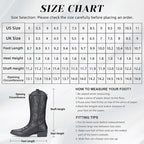 Cowboy Boots for Women Western Boots Cowgirl Boots Pull on Pointy Toe Mid Calf Boots