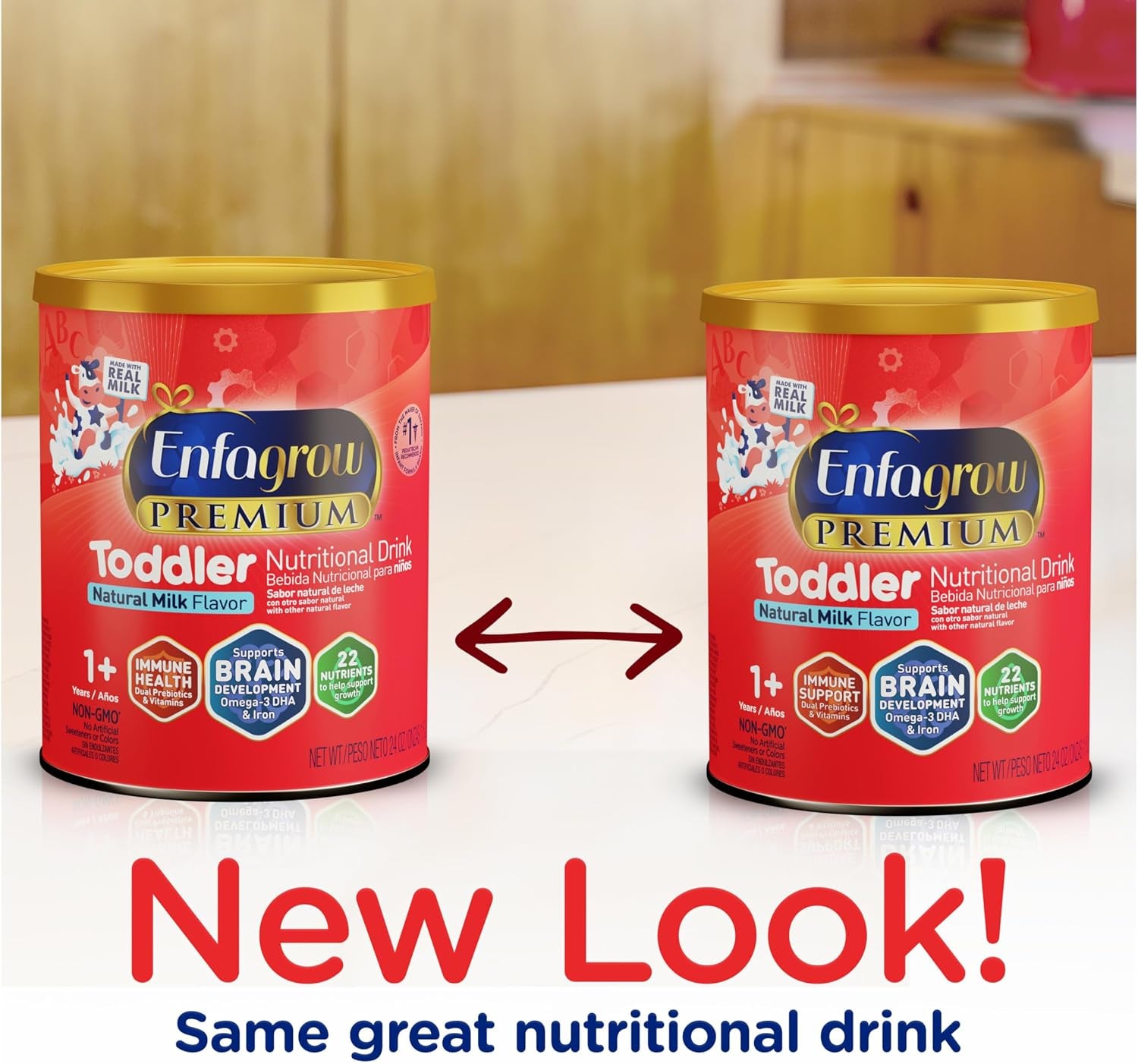 Premium Toddler Nutritional Drink, Try Our Brain Supporting Trio, Natural Vanilla Flavor, 32Oz Can (Pack of 2)
