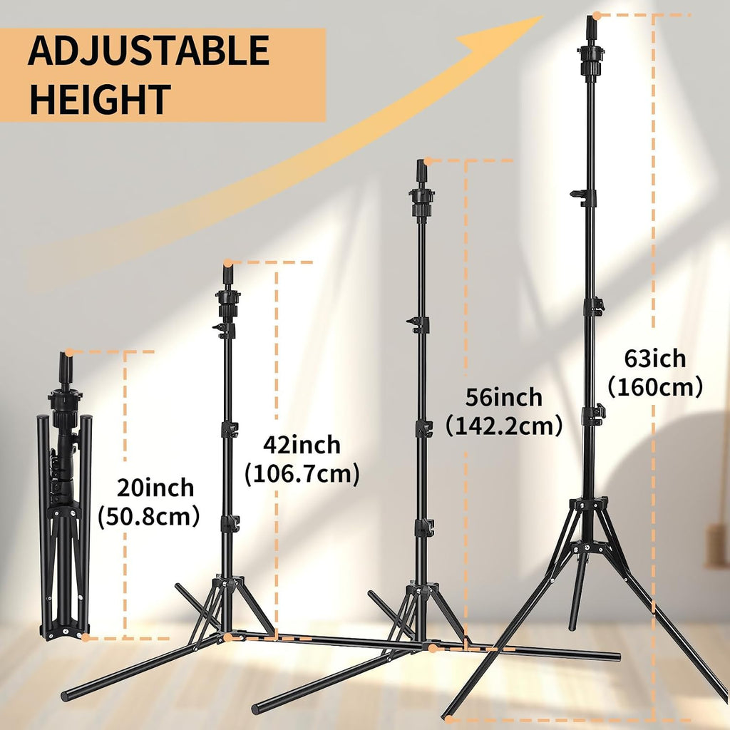 Wig Stand Set, 22In Off-White Canvas Wig Head with 360 Rotation & Adjustable Height, Includes Tripod, Wig Caps, Pins, Thread, Brush