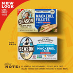 Mackerel in Water - Skinless & Boneless, No Salt Added, Wild Caught, Keto Snacks, Canned Mackerel Fillets, Full of Vitamins, Low in Mercury, Kosher, Non-Gmo, 20G of Protein - 4.37 Oz, 12-Pack