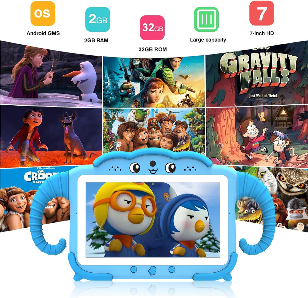 Tablet for Kids 7IN Kids Tablet for Toddlers 32GB Toddler Tablet for Children Android Kids Learning Tablet with Educational Game, HD IPS Screen, GMS Certificate with Parent Controls Best Gift