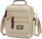 Mens Bag Canvas Shoulder Bag Small Messenger Crossbody Bag Work Bag Vintage Multi-Function