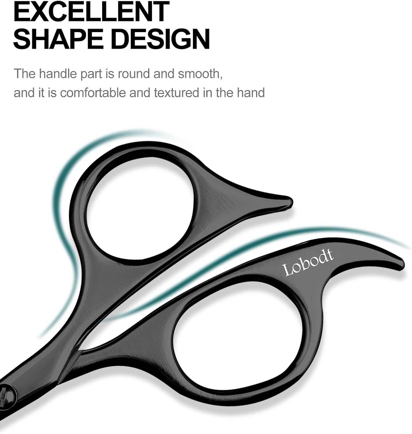 4.7-Inch Small Nose Hair Scissors (Black), Round-Headed Scissors, for Trimming Facial Hair, Beards, Ear Hair, Eyebrows, Bathroom, Moustache Trimming，Personal Care and Beauty
