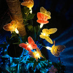 Solar Garden Lights Outdoor: 8 Removable Optical Fiber Butterflies 2 Pack - Waterproof Fun Animal Decoration for Yard Patio Path - Gardening Gifts for Garden Lovers over 30