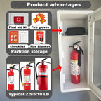 Rounded Corner Semi Recessed Steel Fire Extinguisher Cabinet White 2PC | for 2.5/5/10 LB Extinguisher ，Heavy-Duty Wall Mount Box ，Invisible Handle, Transparent Window, Indoor/Outdoor Use