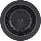 3-1/2 Inch Kitchen Sink Stainless Steel Basket Strainer Water Stopper with Drain Assembly, Black Finish Rustproof and Durable